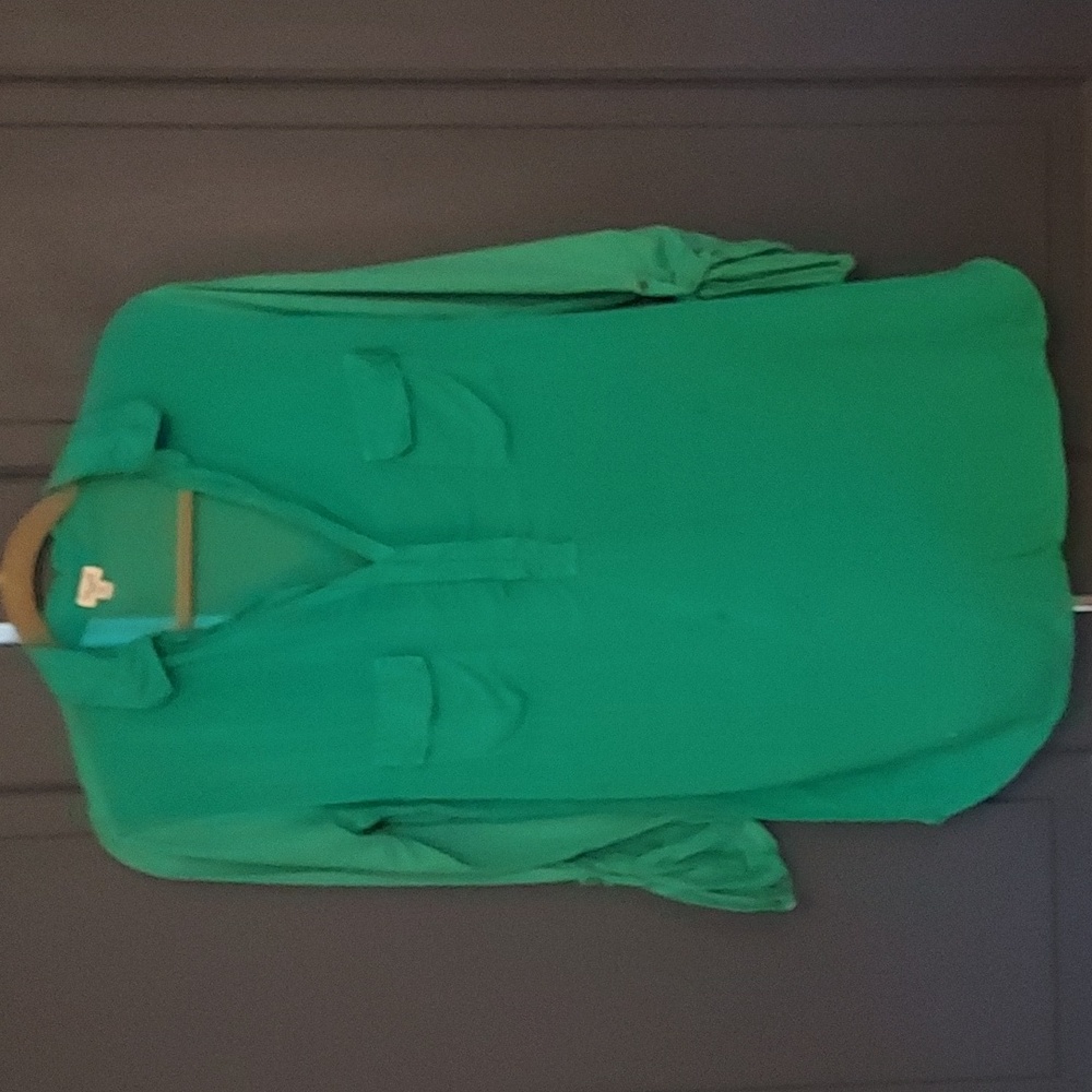 Splendid contrast long sleeve top teal soft small spots on front size small